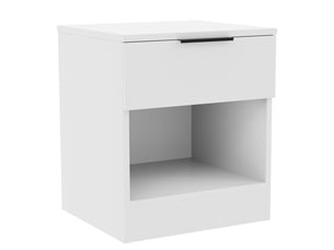 Table de chevet trega 1 tiroir, commode de nuit, chambre, rangement, 41x39x28cm, blanc