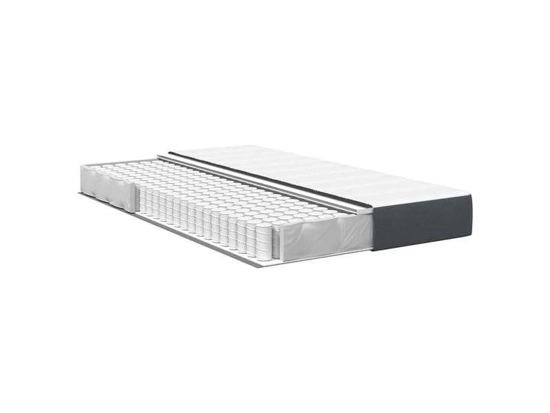  Lit double- lit adulte -  matelas de lit avec matelas gris 120 x 190 cm tissu  - Conforama C