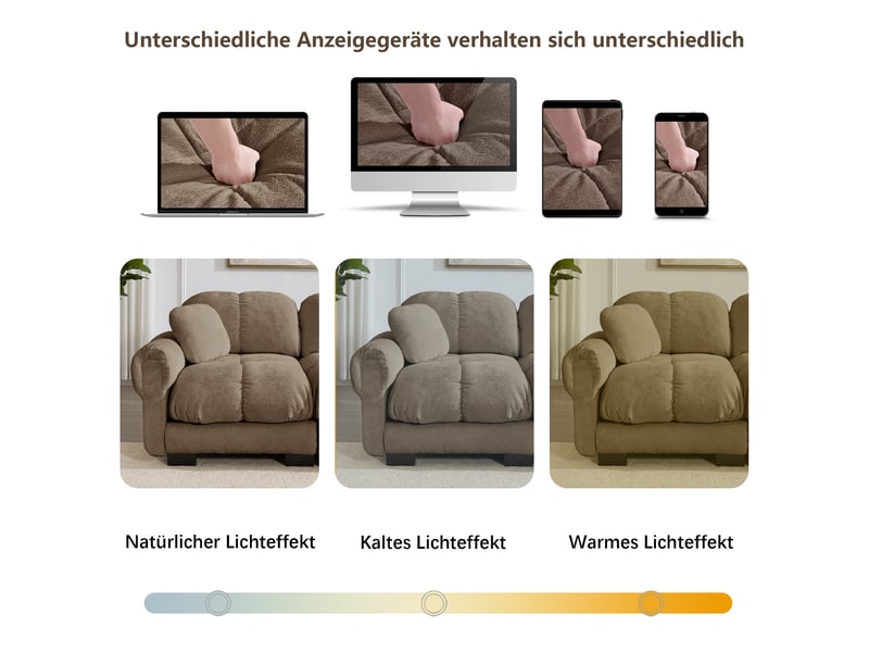 Canapé d'angle modulable 2 places en tissu chenille marron, design matelassé avec ottomane mobile pour salon - Conforama R