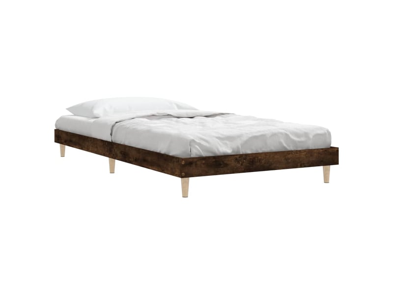  Lit simple- lit adulte -  cadre de lit sans matelas chêne fumé 90x190cm bois d'ingénierie  - Conforama D