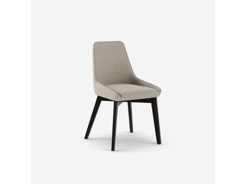  Lot de 4 chaises de salle à manger rembourrées en tissu erythea - beige  - Conforama C