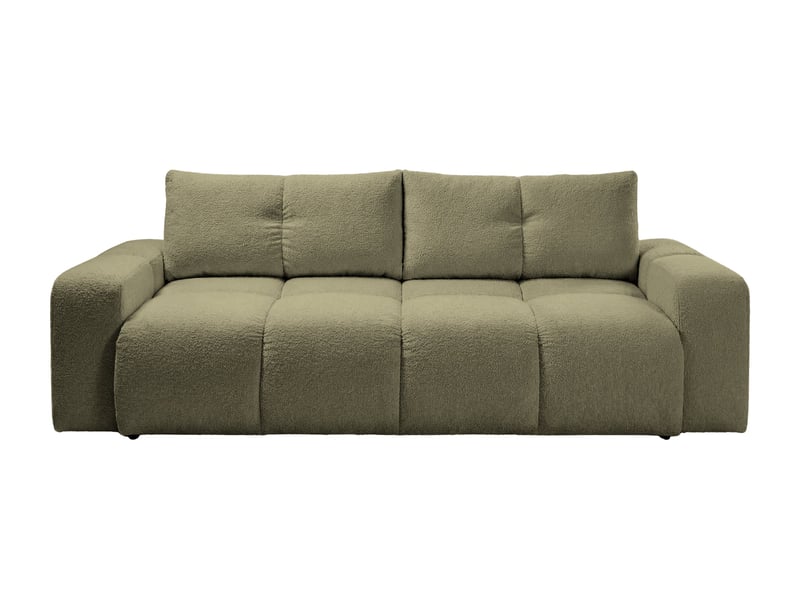  Constance - canapé droit convertible tissu chenille 3 places vert  - Conforama A