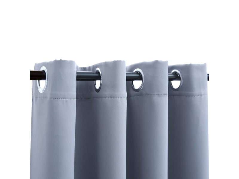  Lot de 2 rideaux occultants, rideaux black-out avec anneaux en métal gris 140x175 cm cf44841  - Conforama C