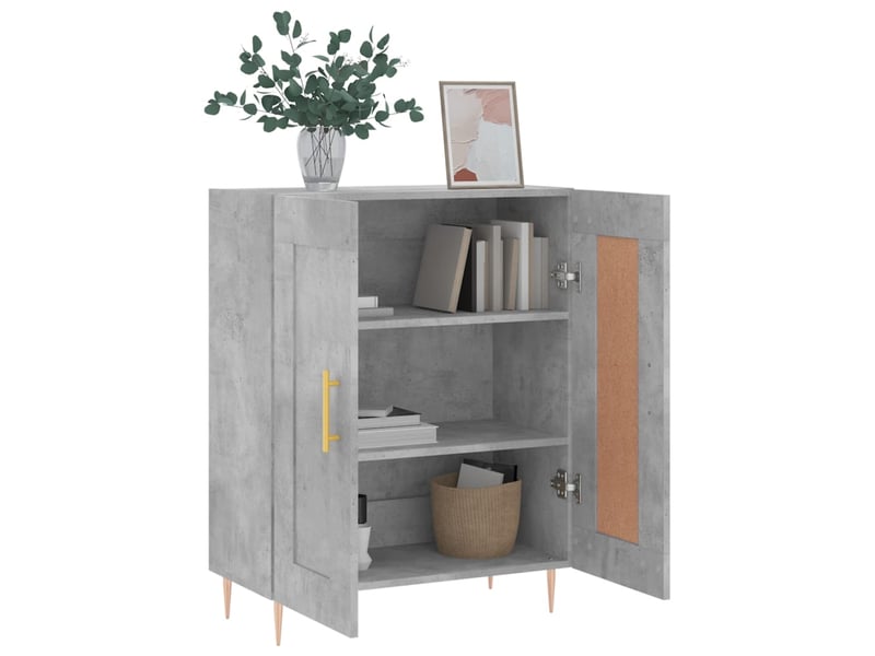  Buffet - bahut - meuble de rangement gris béton 69,5x34x90 cm bois d'ingénierie  - Conforama D