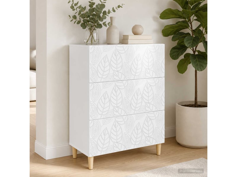  Armoire de rangement bureau, armoire à tiroirs blanc brillant 66 x 34,5 x 90 cm shl1338  - Conforama B