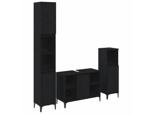 Ensemble de mobilier de salle de bain 3 pièces chêne noir cf64466