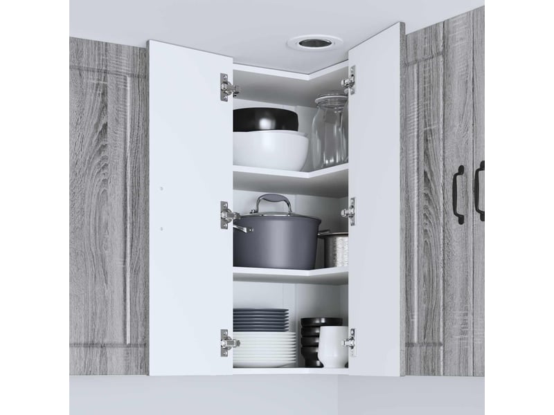  Meuble mural de cuisine, armoire d'angle cuisine lucca sonoma gris 57x57x80cm  - Conforama D