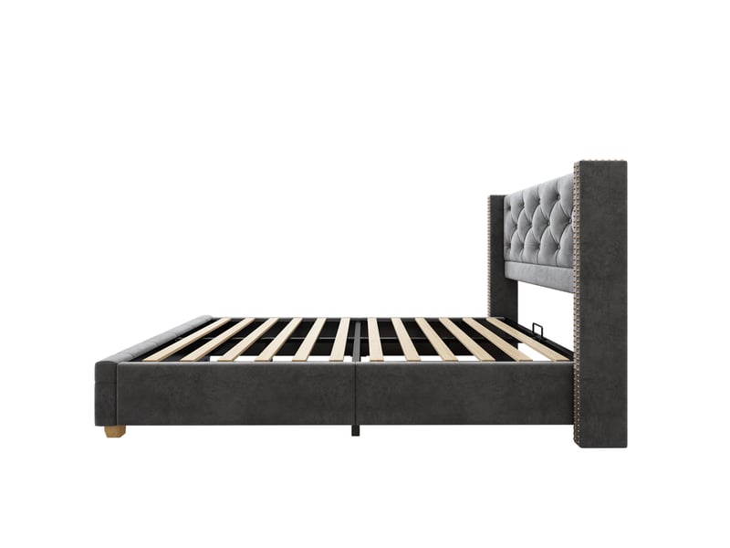 Lit multifonctionnel - 140x200 cm - blanc - avec tiroirs et étagères - design contemporain - Conforama R