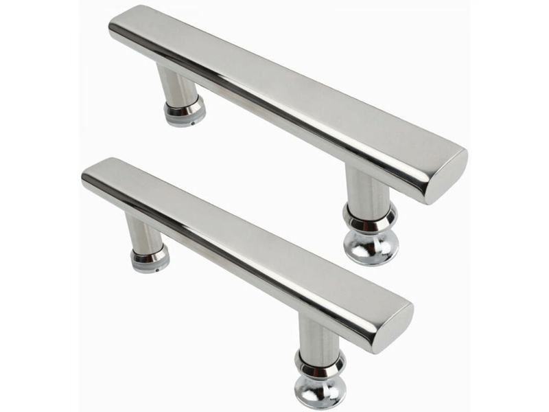  2 poignées en acier inoxydable pour porte de douche de 145 mm pour salle de bain et cuisine.  - Conforama A