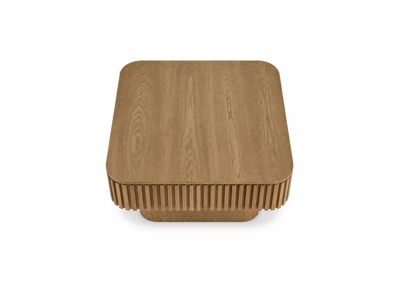  Table basse carrée 75 cm avec rangement caché, mdf plaqué bois laqué, style moderne pour votre salon  - Conforama A