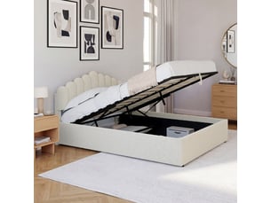 Lit coffre 140x190 cm <strong>ID MARKET</strong> <strong></strong> coloris blanc
