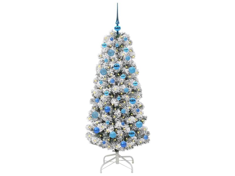  Sapin de noël - arbre de noël artificiel à branches articulées vert et blanc  - Conforama C