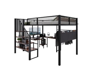 Lit mezzanine 140x200 cm TCQPZ coloris noir