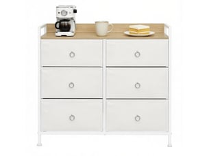Commode 6 tiroir(s) LPOSPI coloris blanc largeur 80 cm