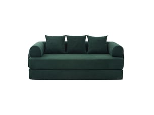 Canapé modulable modenvie 3 places en velours côtelé vert émeraude 200 x 94 x 67 cm