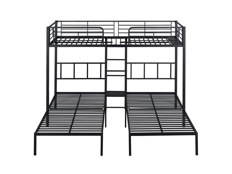  Lit superposé 90x200cm coloris noir lit enfant noir - Conforama A