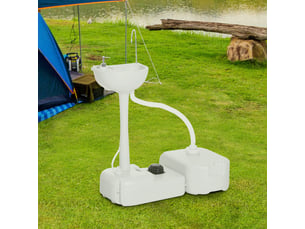 Lavabo de camping 83x50x103 cm fonctionnel hdpe gris clair