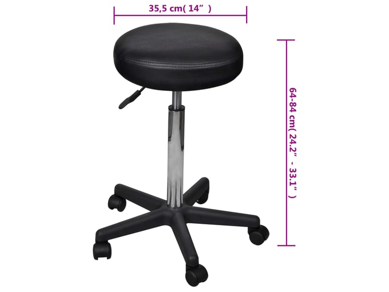  Tabouret de bureau noir  - Conforama D