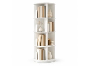 Bibliotheque coloris blanc 4 étagère(s) DESVIAE - 44 cm x 126 cm