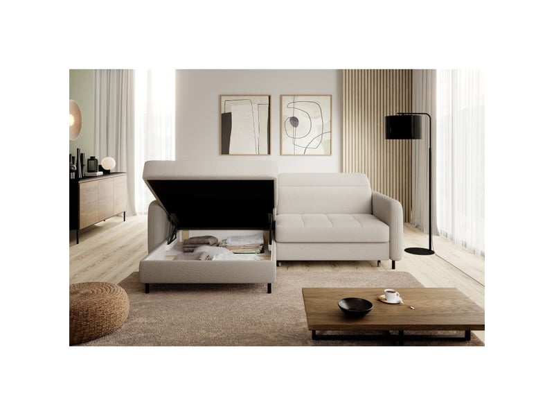  Canapé d'angle collection goumsi coloris crème  - Conforama D