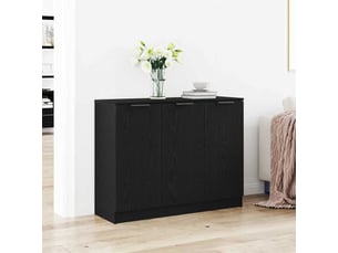Buffet - bahut - meuble de rangement chêne noir 90,5 x 30 x 70 cm bois d'ingénierie