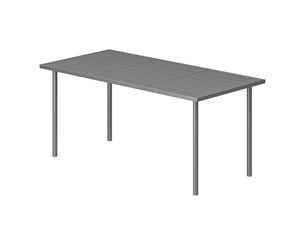 Table de jardin pour 6 personnes, 165 x 80 cm, table à manger extérieure rectangulaire avec plateau à lattes en métal