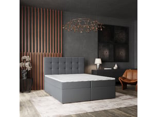 Lit avec rangement 160x200 cm <strong>MASSENO</strong>  <strong></strong> coloris gris