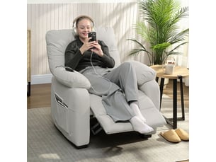 Fauteuil relax électrique  <strong></strong> Velours blanc