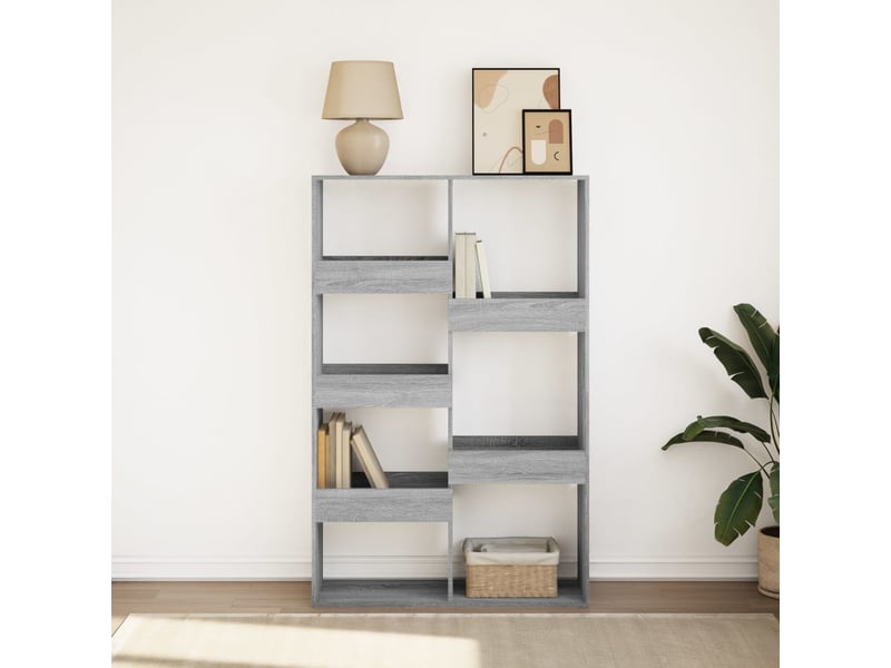  Bibliothèque, meuble de rangement salon sonoma gris 100x33x155,5 cm bois d'ingénierie  - Conforama C