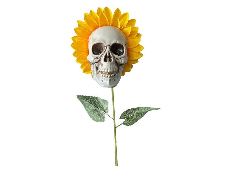  Décorations d'halloween crâne de tournesol ornements de fleurs artificielles de jardin  - Conforama A