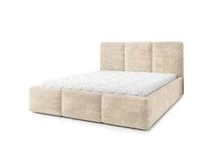 Lit coffre 120x200cm <strong>MASSENO</strong> <strong></strong> coloris beige