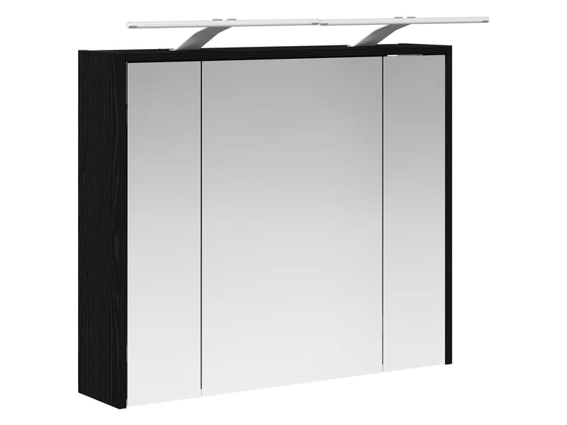  Armoire miroir salle de bain, meuble de rangement chêne noir 73.5x16x62.5 cm shl3642  - Conforama E