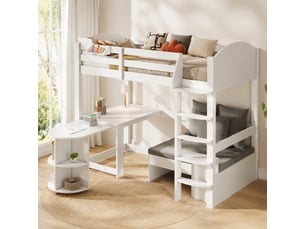 Lit mezzanine 90x200 cm <strong></strong>  <strong></strong> coloris blanc