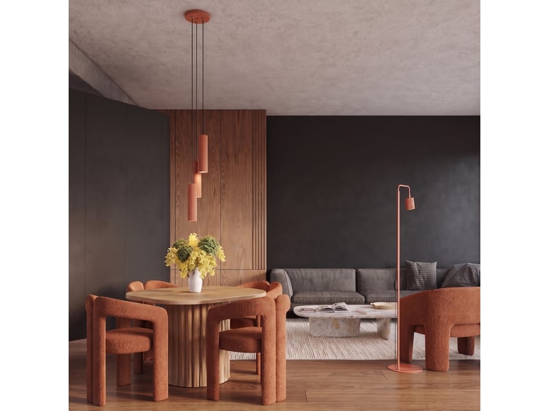 Lampadaire rayo 1 ocre rouge aluminium moderne 160x30x30cm SL.3202 - Conforama B