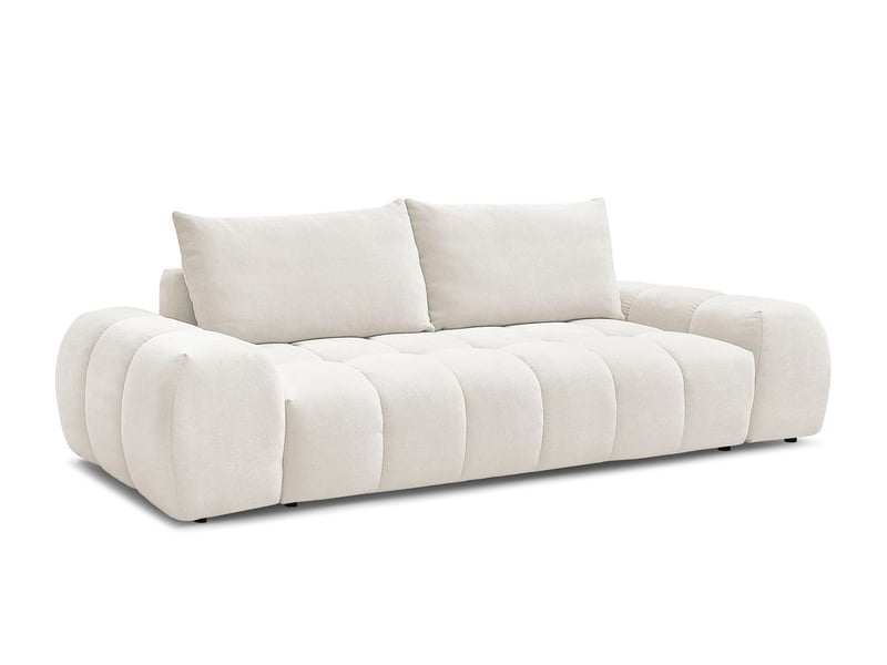  Bobochic canapé droit fixe 3 places everest tissu texturé blanc EVEREST - Conforama A