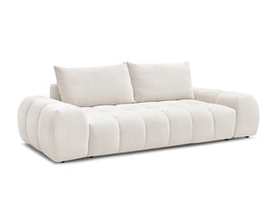 Canapé droit fixe BOBOCHIC EVEREST 3 places Tissu blanc