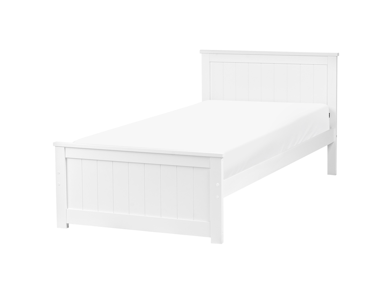 Lit avec sommier bois de pin sabran 90 x 200 cm blanc - Conforama A