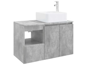 Ensemble de mobilier de salle de bain 2 pc gris béton cf64153