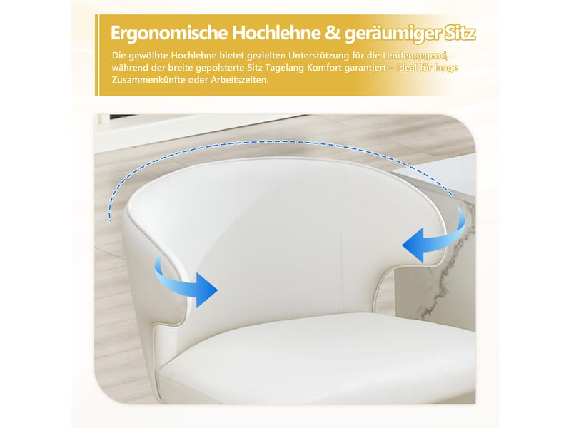  Lot de 2 tabourets de bar,réglables et pivotants 360°,pu,blanc  - Conforama E