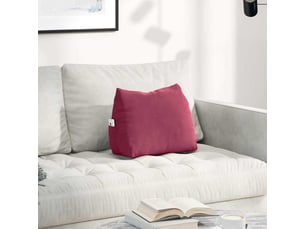 Coussin de dos, coussin de dossier bordeaux 45 x 20 x 35 cm tissu en velours côtelé cf54596