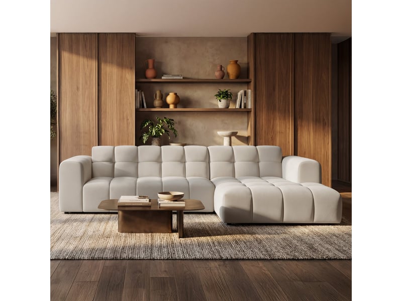 Selsey boloon - canapé d'angle - 300 cm - velours gris Boloon - Conforama B