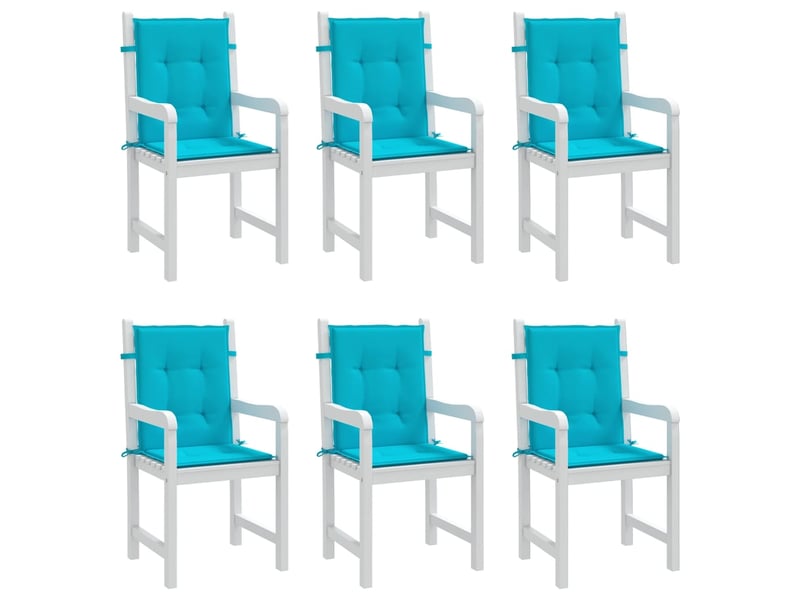  Lot de 6 coussins de dossier,  coussins de dos, tissu oxford turquoise cf59466  - Conforama D