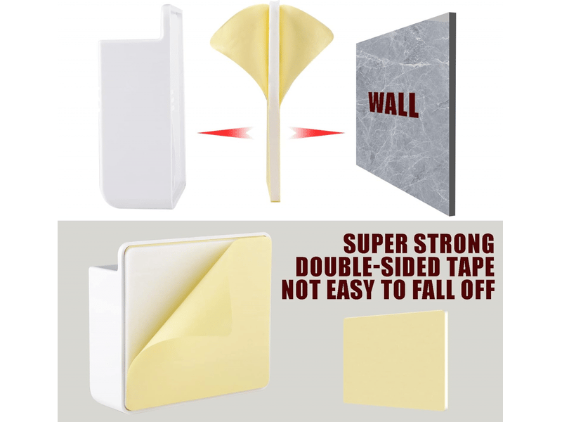  Support mural pour téléphone (2 pièces) - convient pour la cuisine, la chambre, le salon, la salle de bain, etc. - 2 pièces, noir  - Conforama B