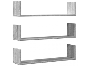 Étagères murales 3 pcs sonoma gris 80x18x18 cm bois ingénierie- comfortxl
