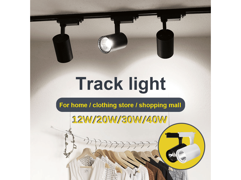  Lot de 6 spots compacts sur rail led 40 w – boîtier noir, blanc chaud ASLED-453 - Conforama B