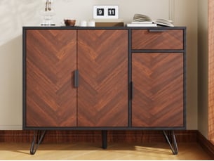 Buffet 3 porte(s) 1 tiroir(s) BGSRYAO - 90 cm coloris marron