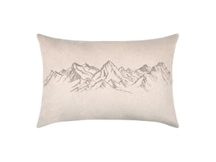 Coussin décoratif à motif montagnes brodé 40x60 cm