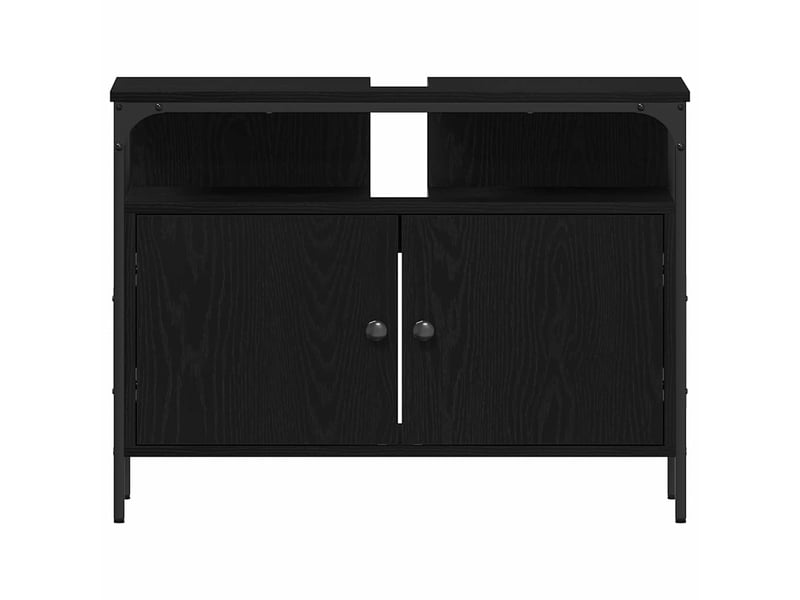 Ensemble de mobilier de salle de bain 4 pc chêne noir cf64509 - Conforama E