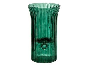 Photophore strié en verre quirin 32cm turquoise