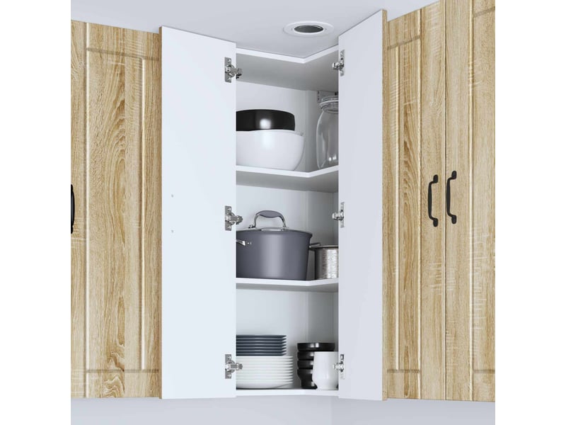  Meuble mural de cuisine, armoire d'angle cuisine lucca chêne sonoma 57x57x100cm  - Conforama D